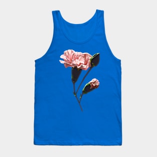 Carnations - Delicate Carnation Wtih Buds Tank Top